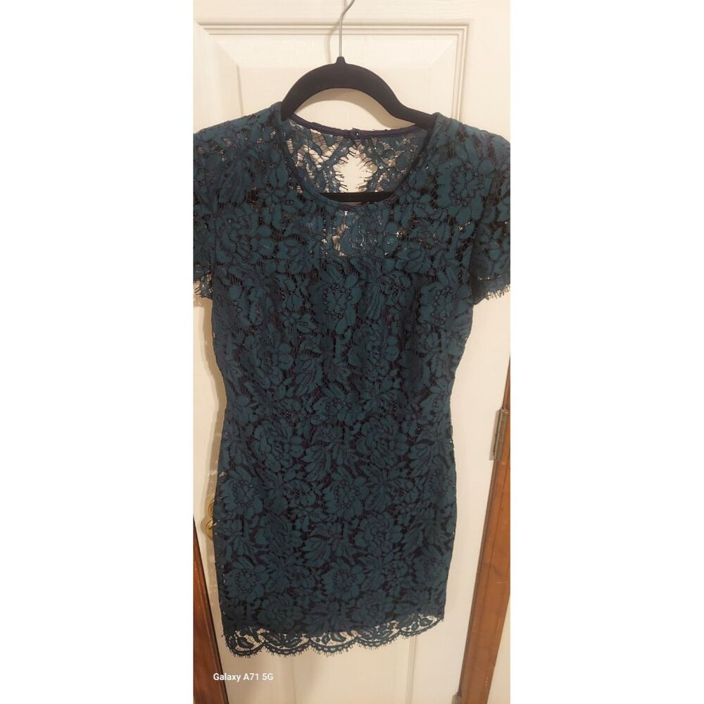 Banana Republic‎ Petite Collection Dress Womens Sz 0 P Green Jacquard NWT - Picture 2 of 9